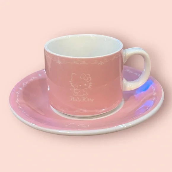 Japan Sanrio Hello Kitty Stackable Espresso Cups & Saucers Set Of 4 (2014)
